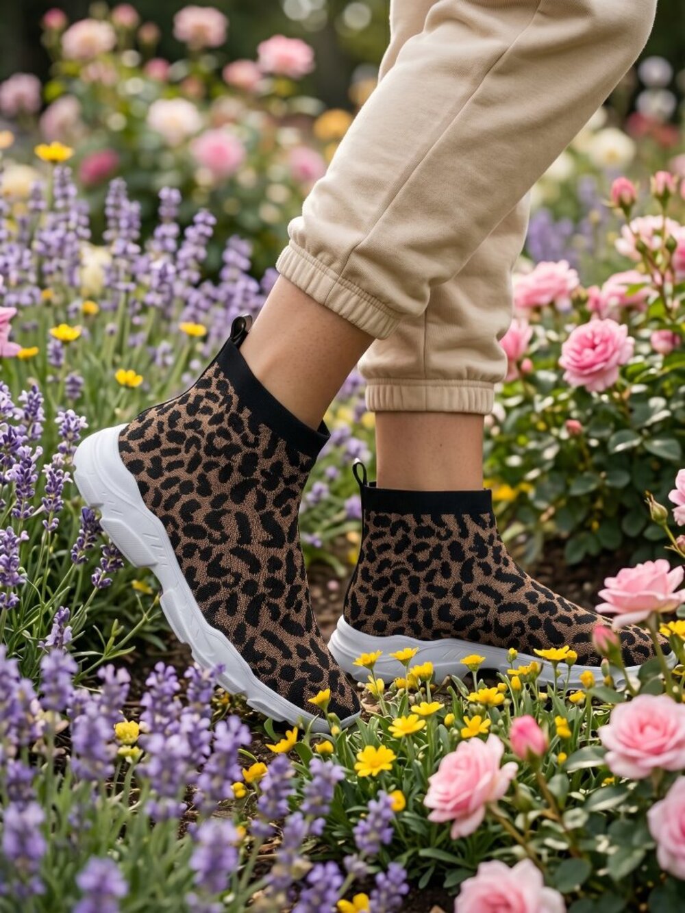 kidpik Leopard‎ Mesh Glitter Booty Sneakers 5M NWT